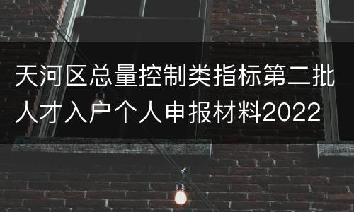 天河区总量控制类指标第二批人才入户个人申报材料2022