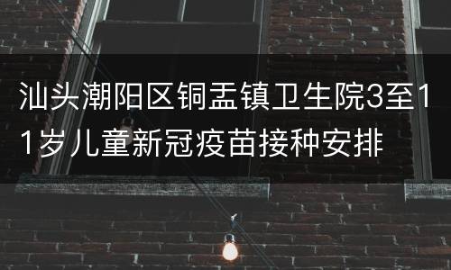 汕头潮阳区铜盂镇卫生院3至11岁儿童新冠疫苗接种安排