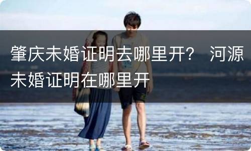 肇庆未婚证明去哪里开？ 河源未婚证明在哪里开