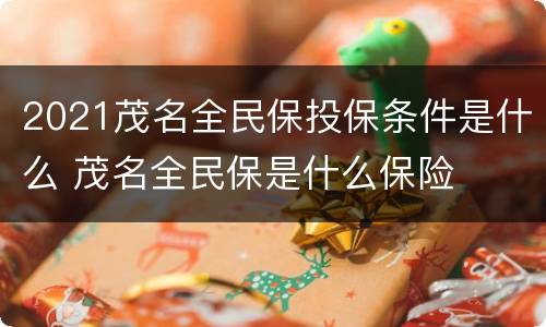 2021茂名全民保投保条件是什么 茂名全民保是什么保险