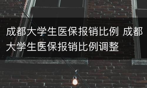 成都大学生医保报销比例 成都大学生医保报销比例调整