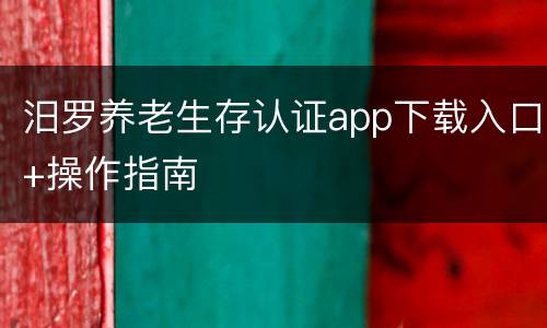 汨罗养老生存认证app下载入口+操作指南