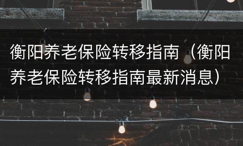 衡阳养老保险转移指南（衡阳养老保险转移指南最新消息）