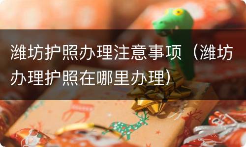 潍坊护照办理注意事项（潍坊办理护照在哪里办理）