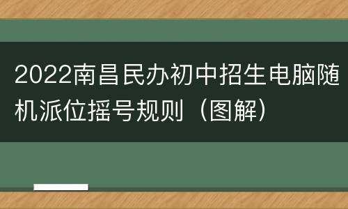 2022南昌民办初中招生电脑随机派位摇号规则（图解）