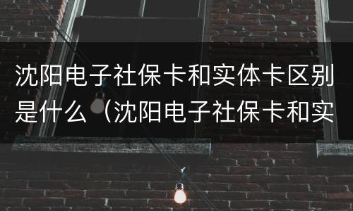 沈阳电子社保卡和实体卡区别是什么（沈阳电子社保卡和实体卡区别是什么呀）
