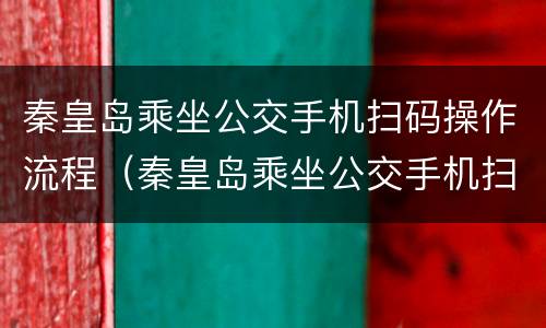 秦皇岛乘坐公交手机扫码操作流程（秦皇岛乘坐公交手机扫码操作流程图）