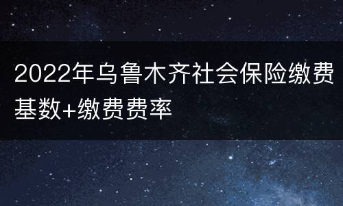 2022年乌鲁木齐社会保险缴费基数+缴费费率