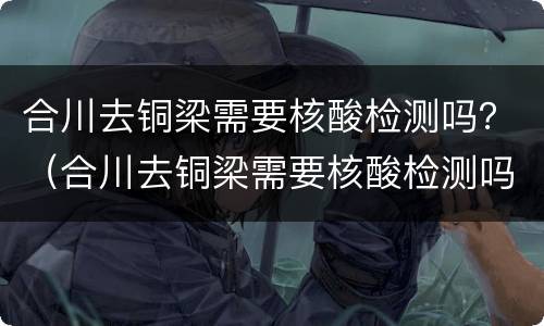 合川去铜梁需要核酸检测吗？（合川去铜梁需要核酸检测吗今天）