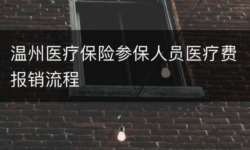 温州医疗保险参保人员医疗费报销流程