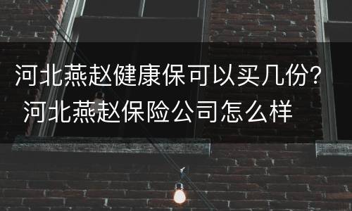 河北燕赵健康保可以买几份？ 河北燕赵保险公司怎么样