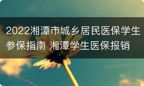 2022湘潭市城乡居民医保学生参保指南 湘潭学生医保报销