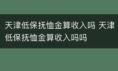 天津低保抚恤金算收入吗 天津低保抚恤金算收入吗吗