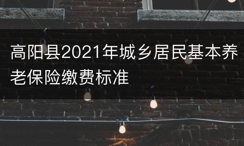 高阳县2021年城乡居民基本养老保险缴费标准