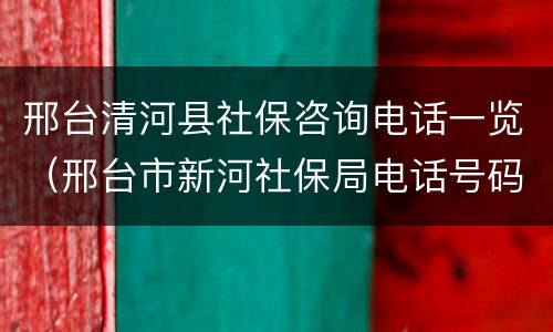 邢台清河县社保咨询电话一览（邢台市新河社保局电话号码）