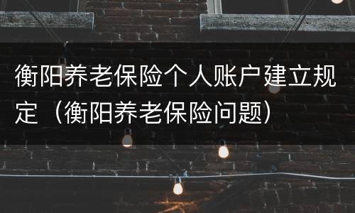 衡阳养老保险个人账户建立规定（衡阳养老保险问题）