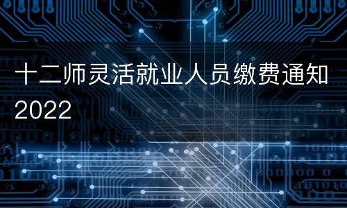 十二师灵活就业人员缴费通知2022