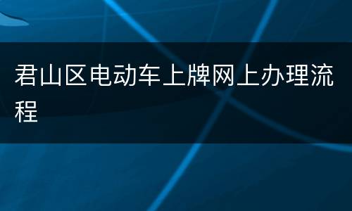 君山区电动车上牌网上办理流程