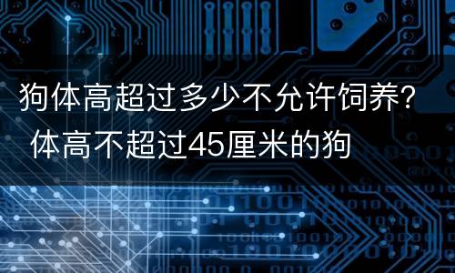 狗体高超过多少不允许饲养？ 体高不超过45厘米的狗