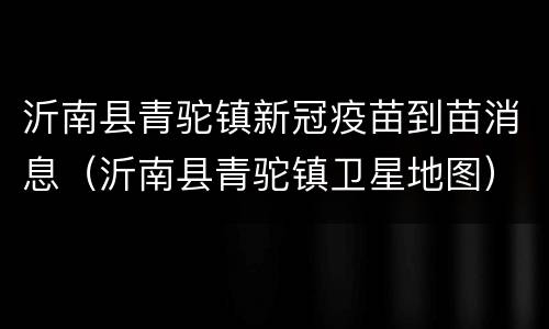 沂南县青驼镇新冠疫苗到苗消息（沂南县青驼镇卫星地图）