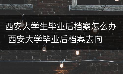 西安大学生毕业后档案怎么办 西安大学毕业后档案去向