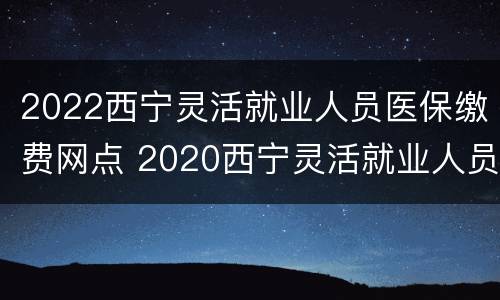 2022西宁灵活就业人员医保缴费网点 2020西宁灵活就业人员社保缴费