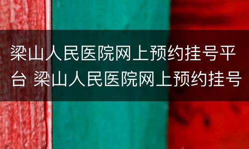 梁山人民医院网上预约挂号平台 梁山人民医院网上预约挂号平台app