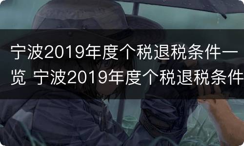 宁波2019年度个税退税条件一览 宁波2019年度个税退税条件一览表图片