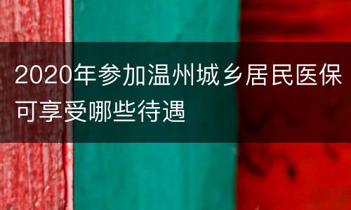 2020年参加温州城乡居民医保可享受哪些待遇