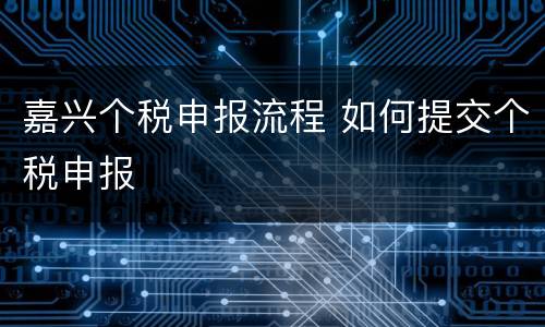 嘉兴个税申报流程 如何提交个税申报