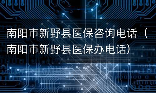 南阳市新野县医保咨询电话（南阳市新野县医保办电话）