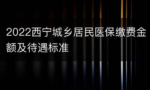2022西宁城乡居民医保缴费金额及待遇标准