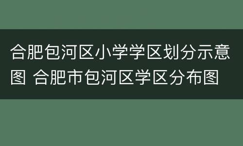 合肥包河区小学学区划分示意图 合肥市包河区学区分布图