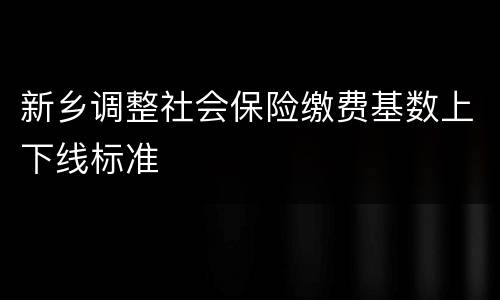 新乡调整社会保险缴费基数上下线标准
