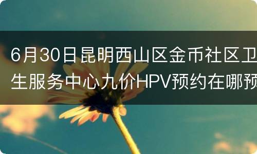 6月30日昆明西山区金币社区卫生服务中心九价HPV预约在哪预约 附时间