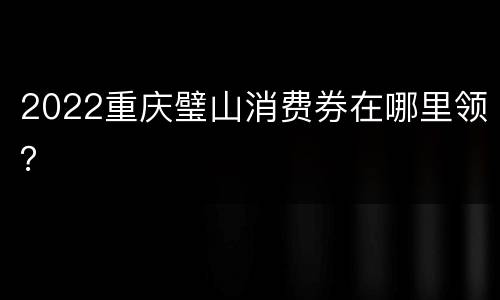 2022重庆璧山消费券在哪里领？