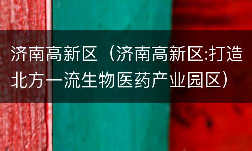 济南高新区（济南高新区:打造北方一流生物医药产业园区）