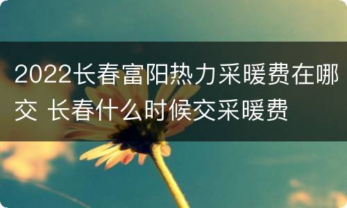 2022长春富阳热力采暖费在哪交 长春什么时候交采暖费
