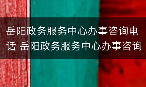 岳阳政务服务中心办事咨询电话 岳阳政务服务中心办事咨询电话是多少