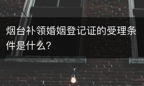 烟台补领婚姻登记证的受理条件是什么？