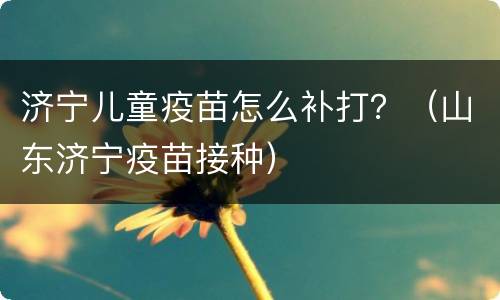 济宁儿童疫苗怎么补打？（山东济宁疫苗接种）
