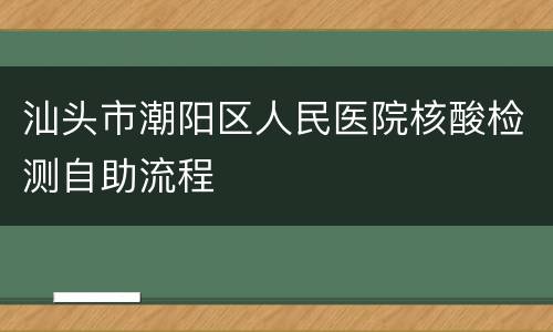 汕头市潮阳区人民医院核酸检测自助流程