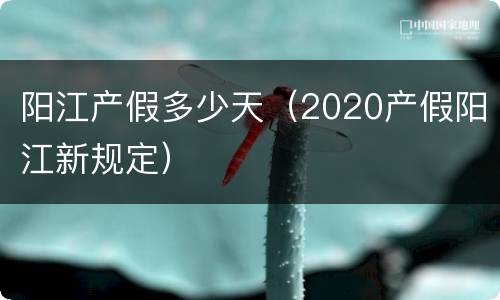 阳江产假多少天（2020产假阳江新规定）