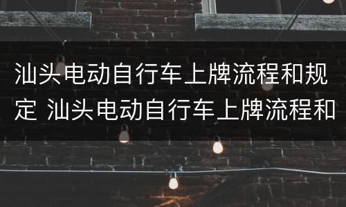 汕头电动自行车上牌流程和规定 汕头电动自行车上牌流程和规定图片