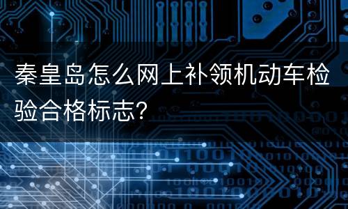秦皇岛怎么网上补领机动车检验合格标志？