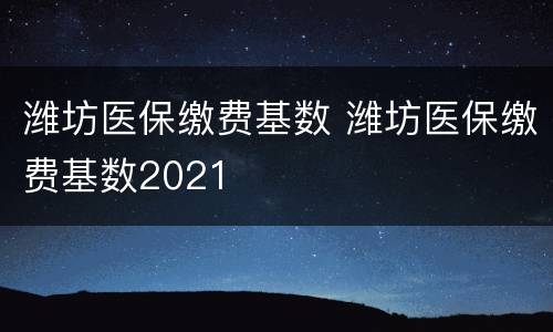 潍坊医保缴费基数 潍坊医保缴费基数2021