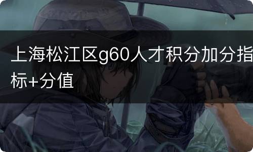 上海松江区g60人才积分加分指标+分值