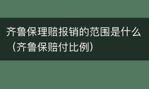 齐鲁保理赔报销的范围是什么（齐鲁保赔付比例）