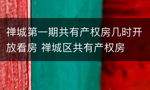 禅城第一期共有产权房几时开放看房 禅城区共有产权房