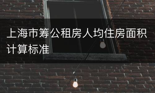 上海市筹公租房人均住房面积计算标准